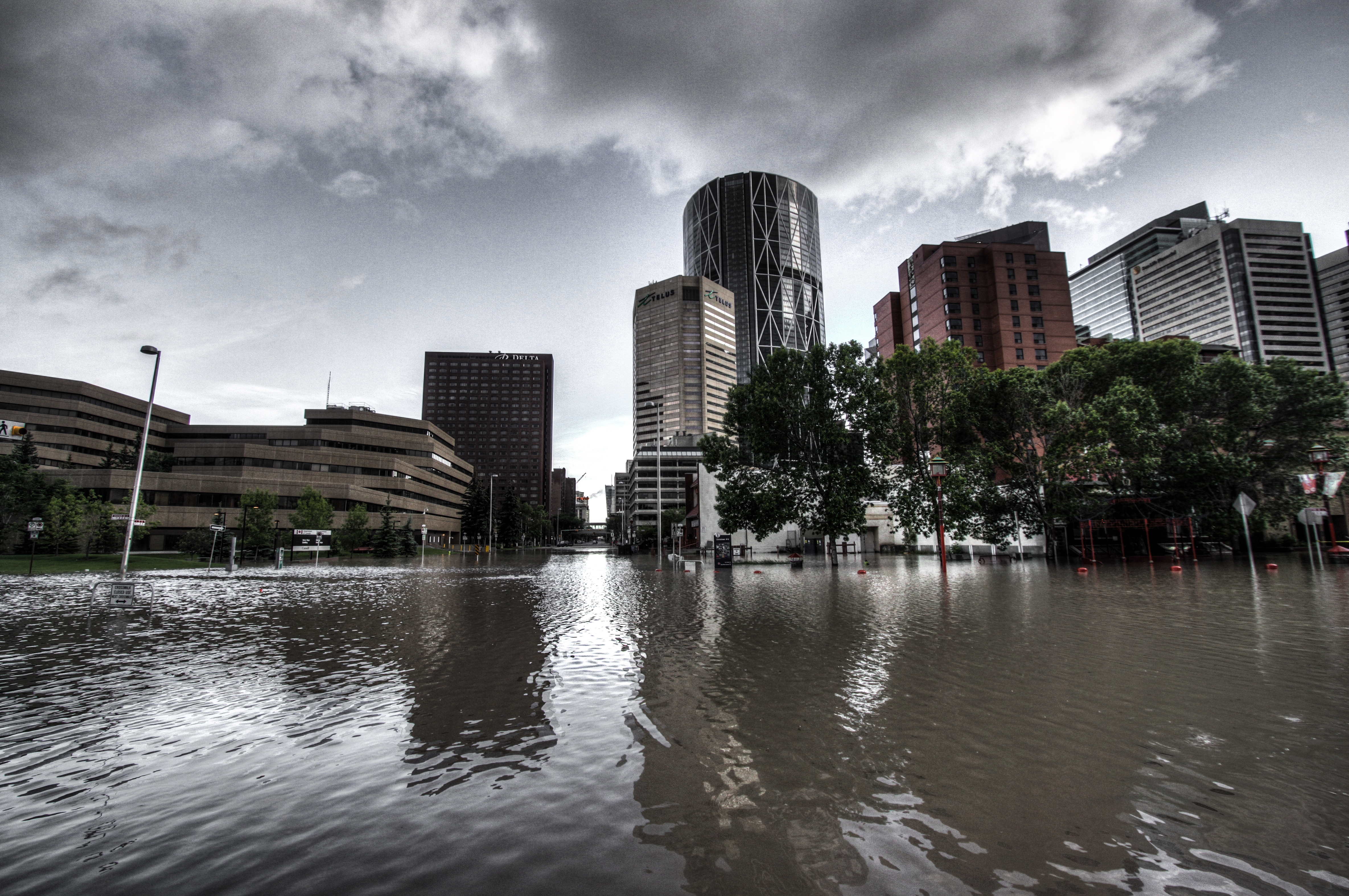 View of downtown Calgary during the 2013 flood.
